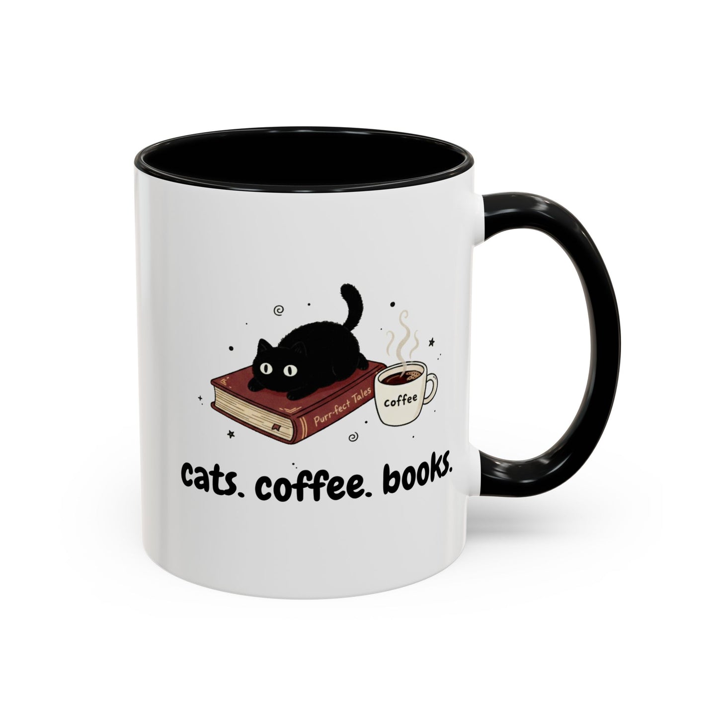 Cats, Coffee, Books Mug (11, 15oz)