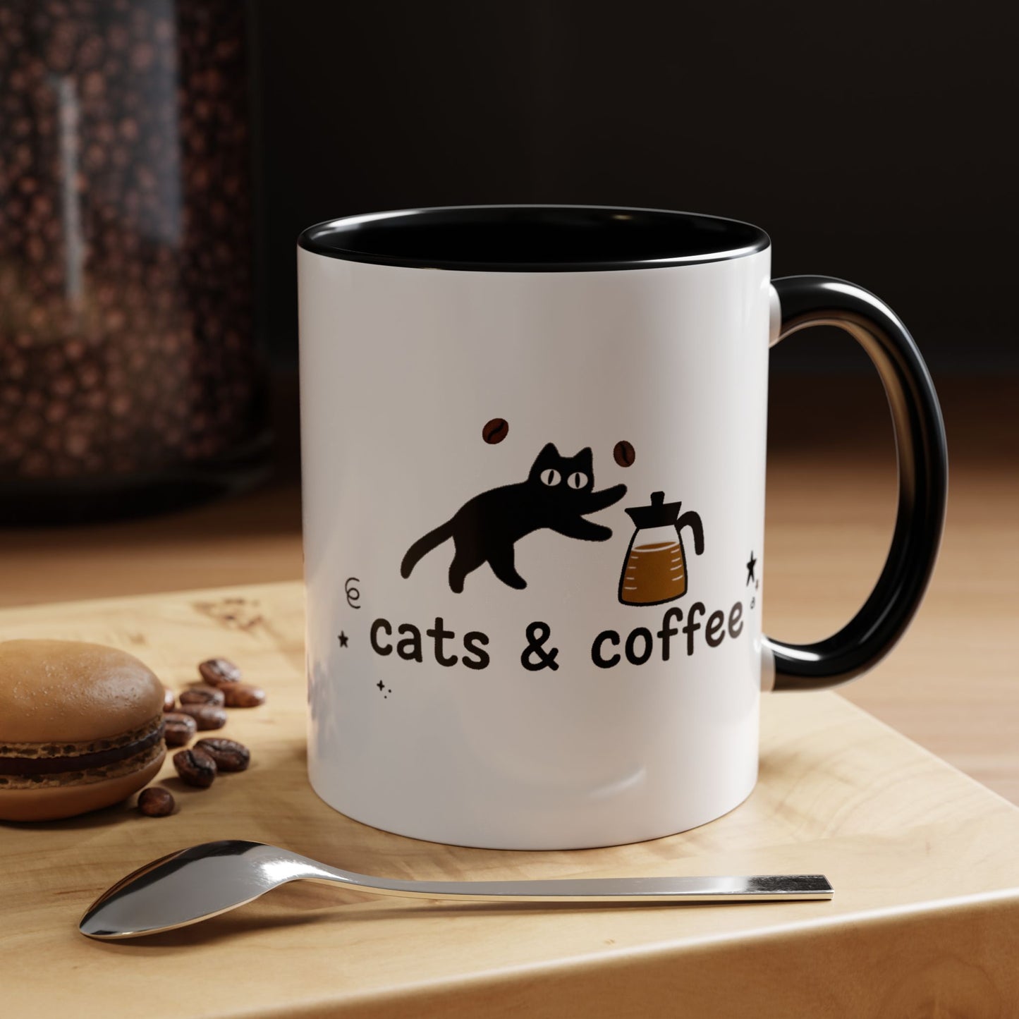 Cats & Coffee Accent Mug (11, 15oz)