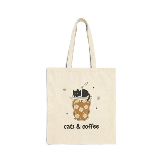 Cats & Iced Coffee Tote Bag