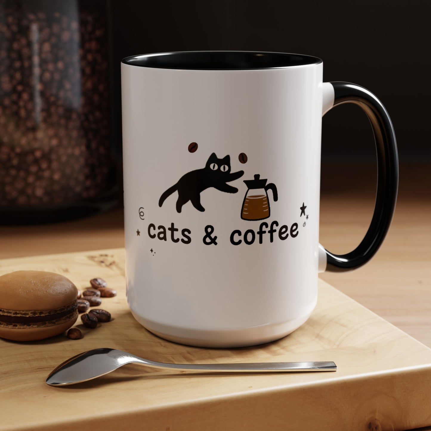 Cats & Coffee Accent Mug (11, 15oz)