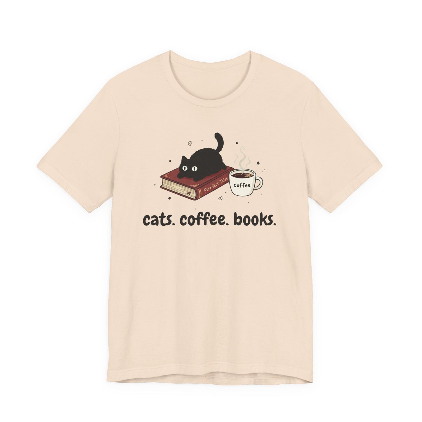 Cats, Coffee, Books (Unisex T-Shirt)
