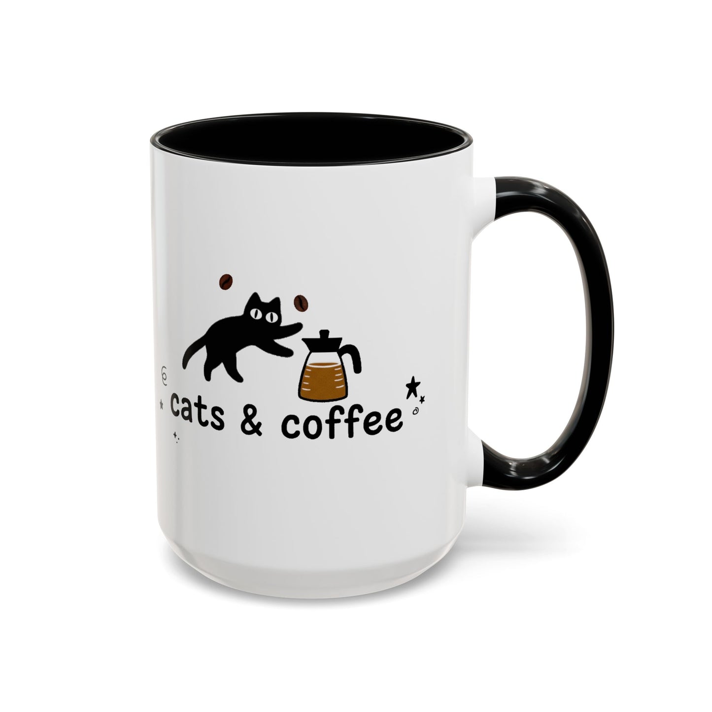 Cats & Coffee Accent Mug (11, 15oz)