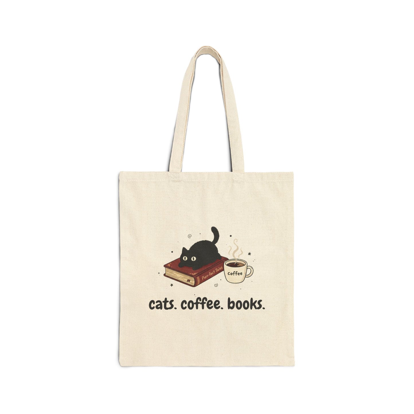 Cats, Coffee, Books (Cotton Tote Bag)