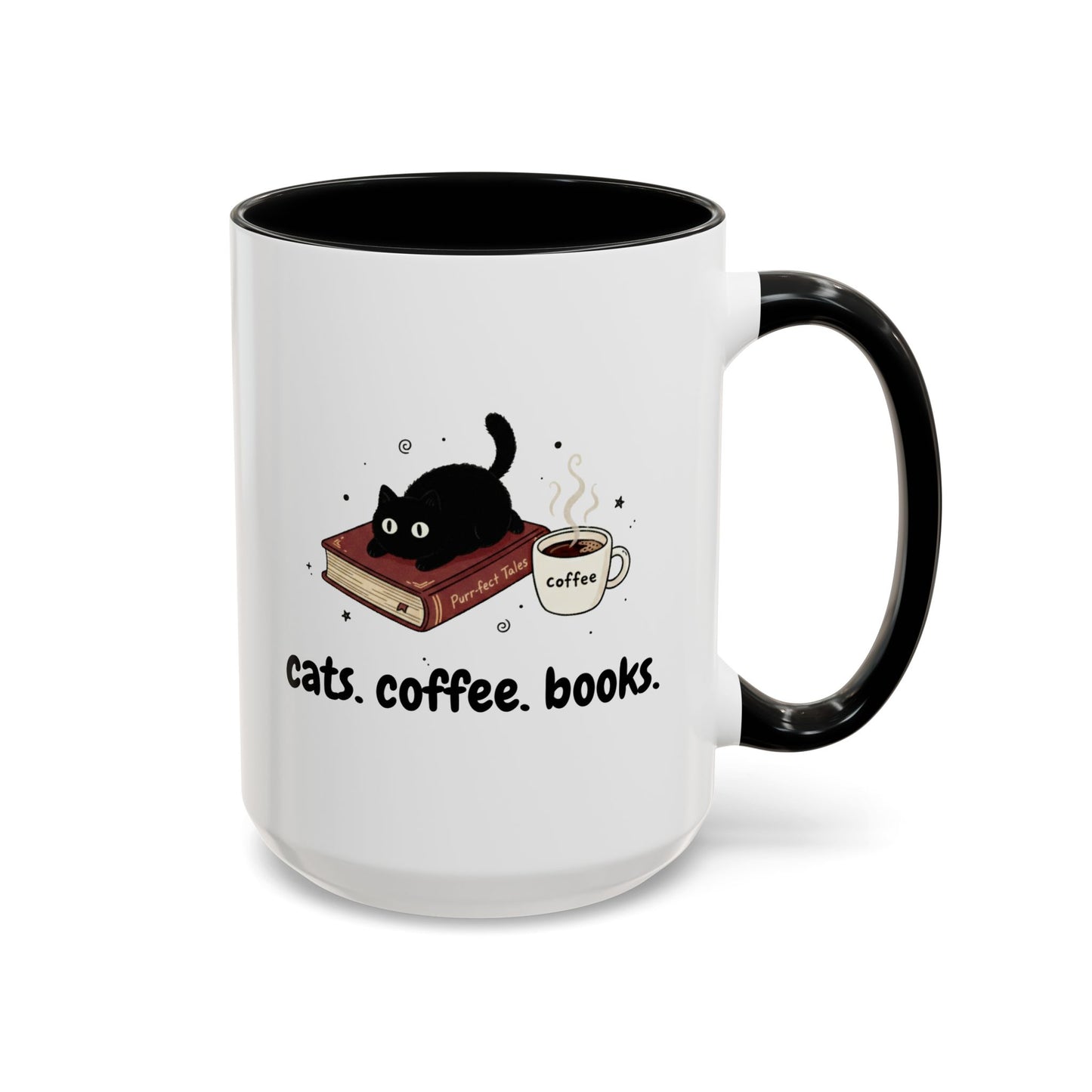 Cats, Coffee, Books Mug (11, 15oz)