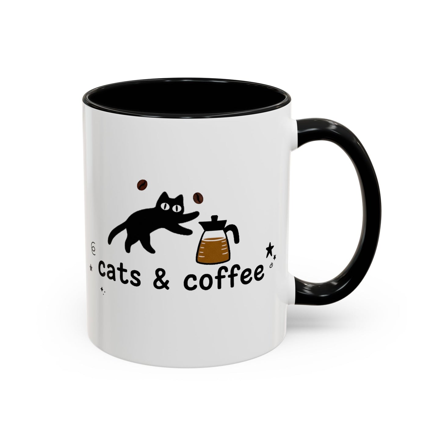 Cats & Coffee Accent Mug (11, 15oz)