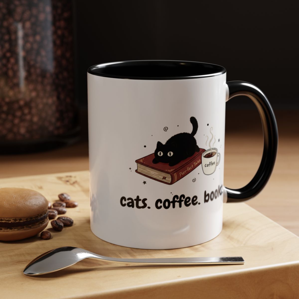 Cats, Coffee, Books Mug (11, 15oz)