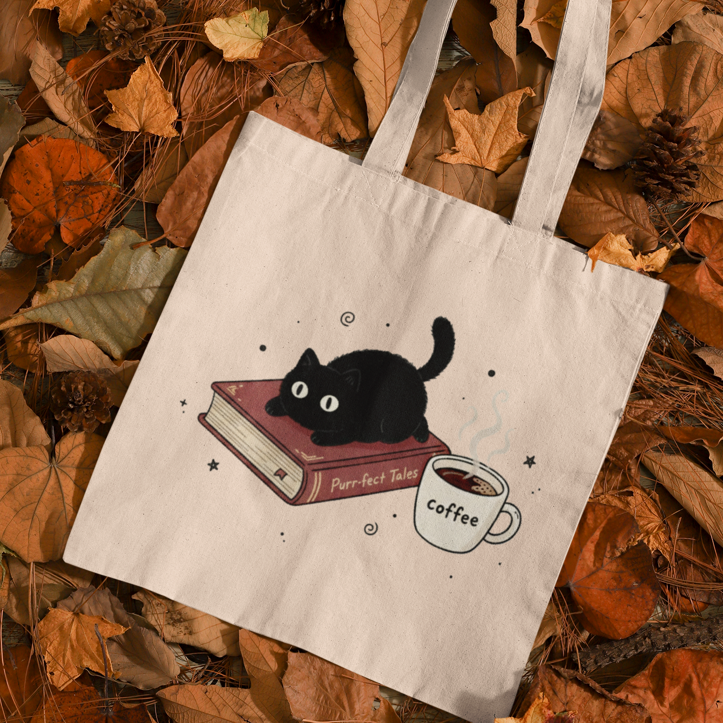Cats, Coffee, Books (Cotton Tote Bag)