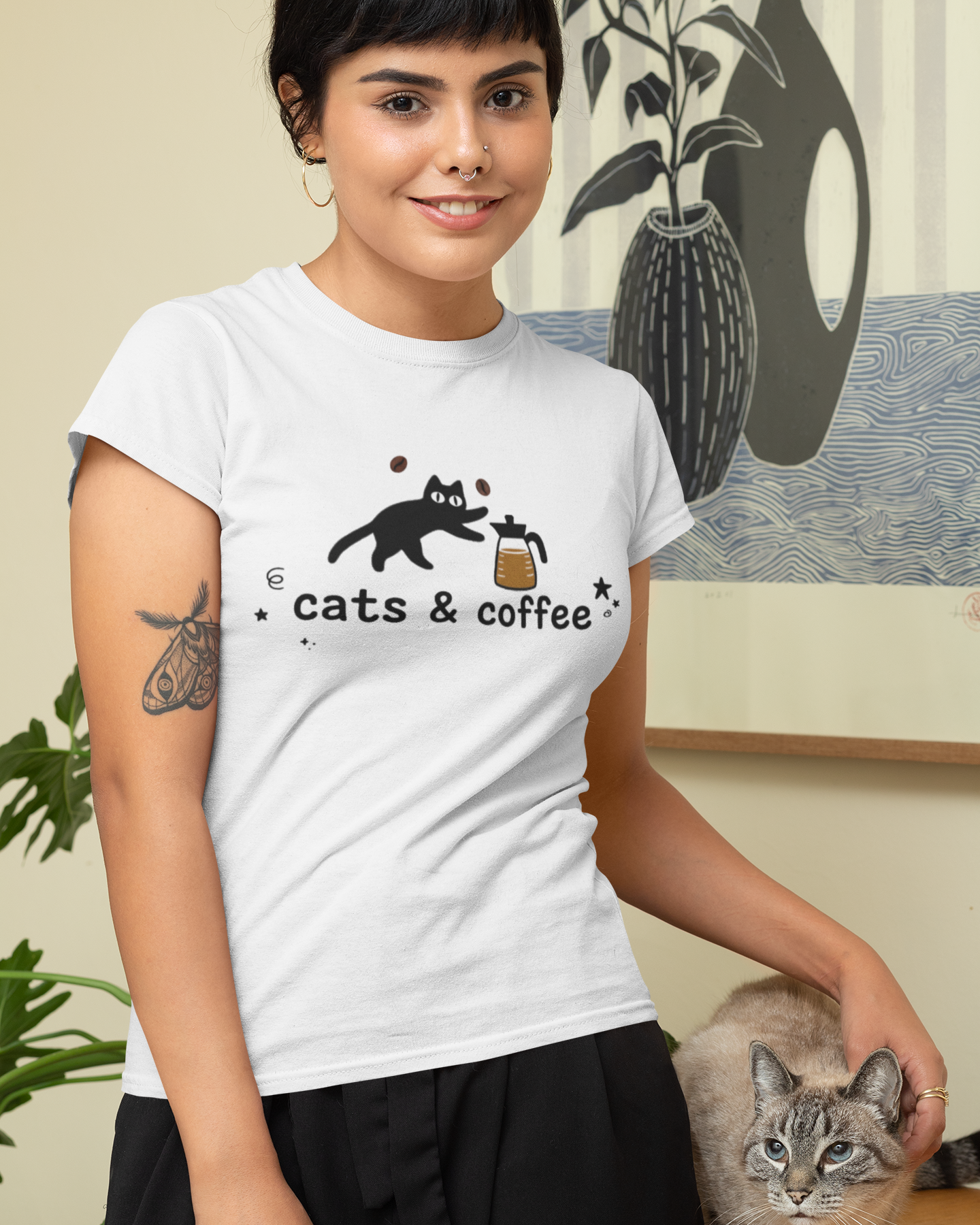 Cats & Coffee (Unisex T-Shirt)