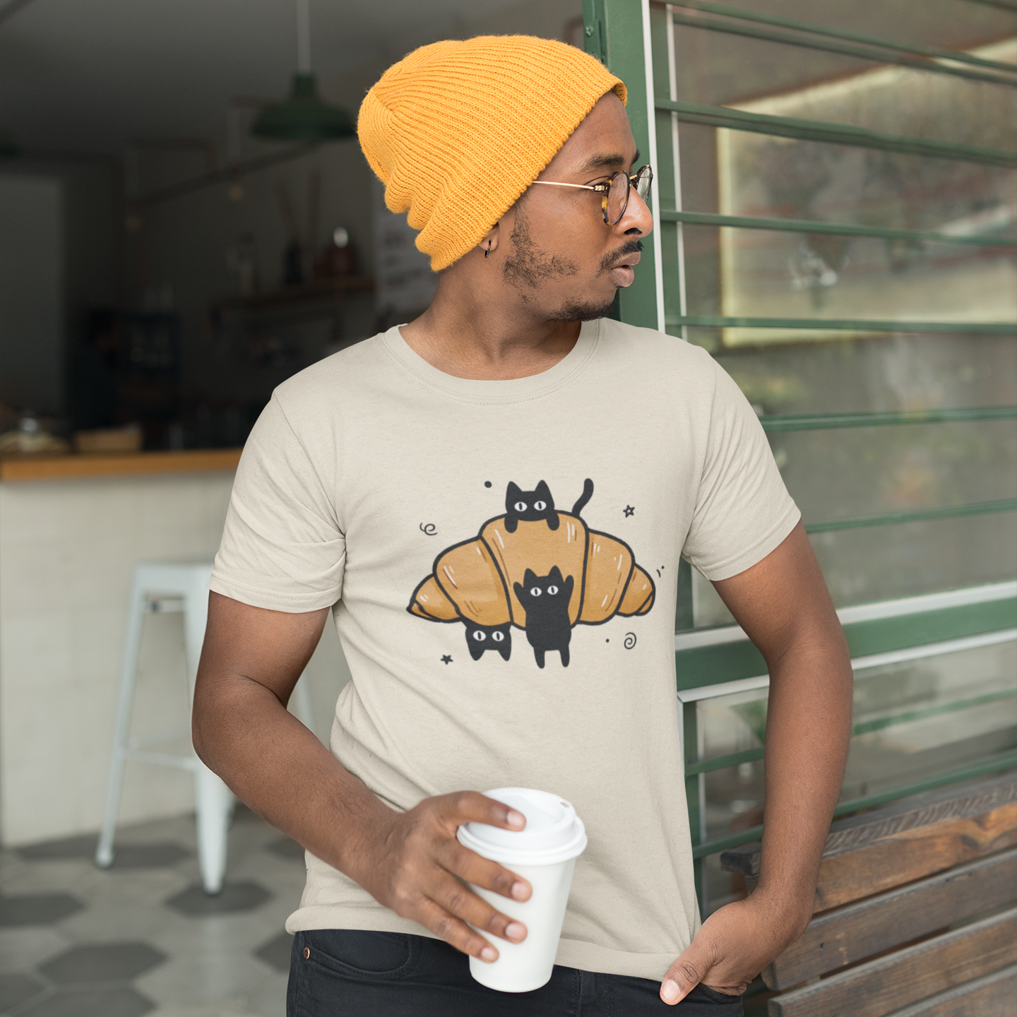 Cats & Croissant (Unisex T-Shirt)